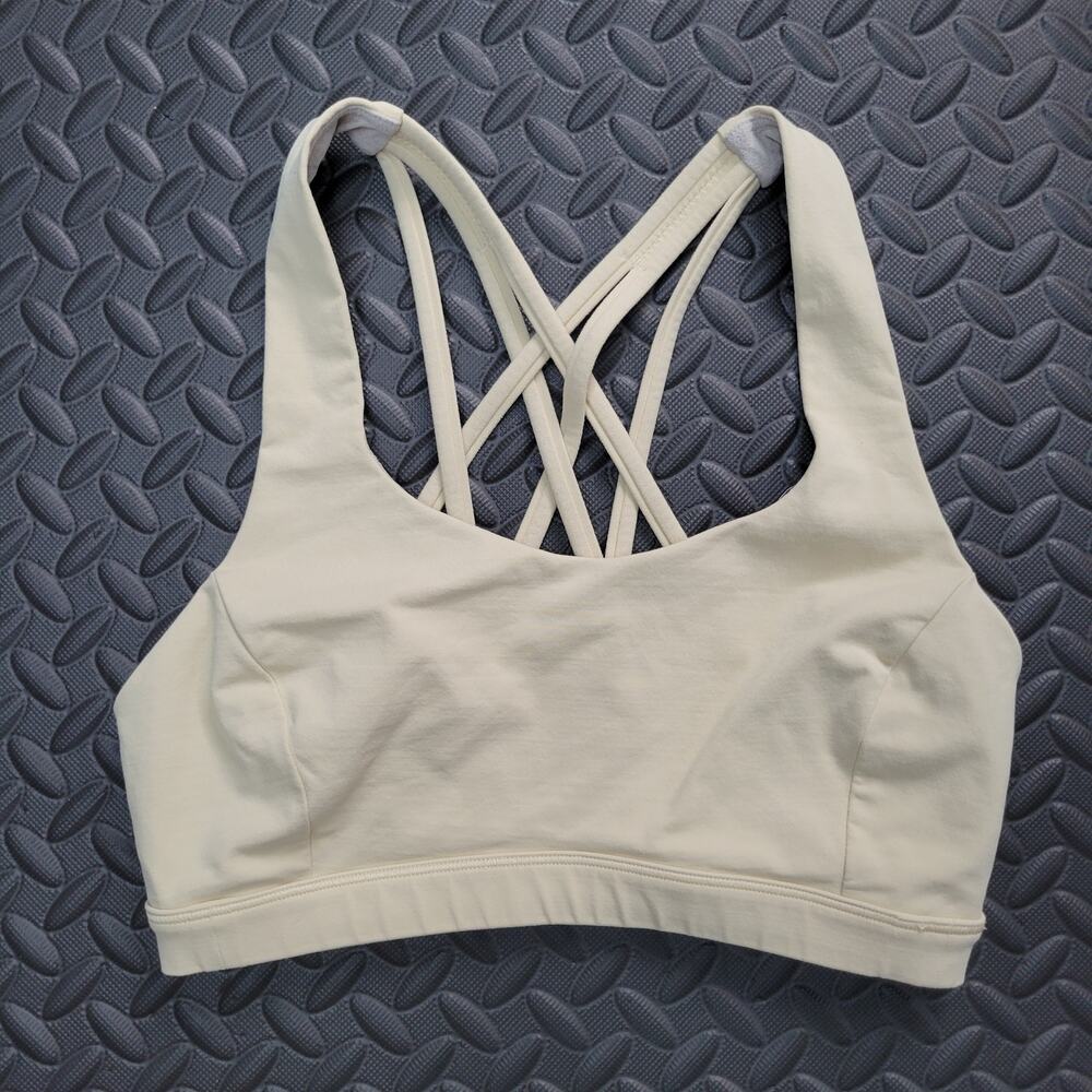 Lululemon Energy Sports Bra Strappy Back Nude Women’s Size 4 Yoga